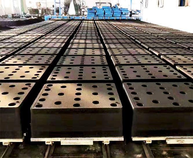 Drive pouring line of track support plate