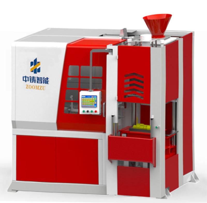 Lower sand box slides out of horizontal parting molding machine