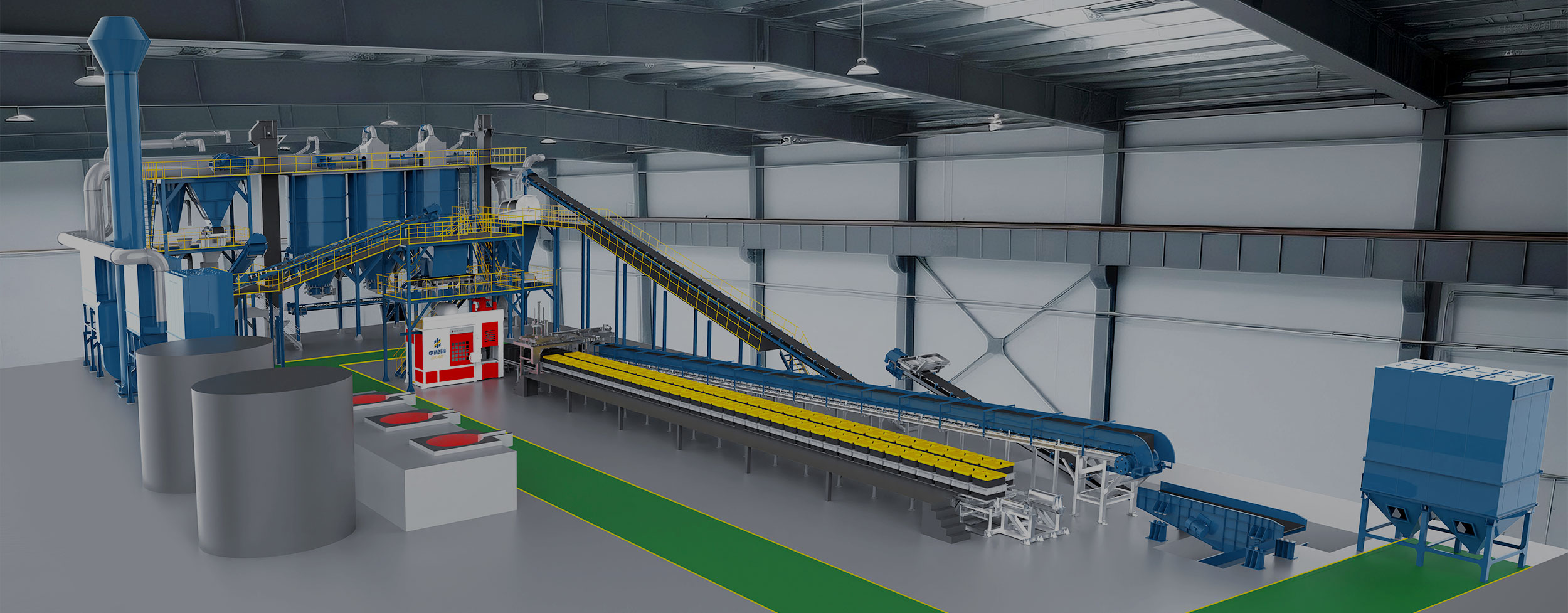 Greensand automatic molding machine in operation