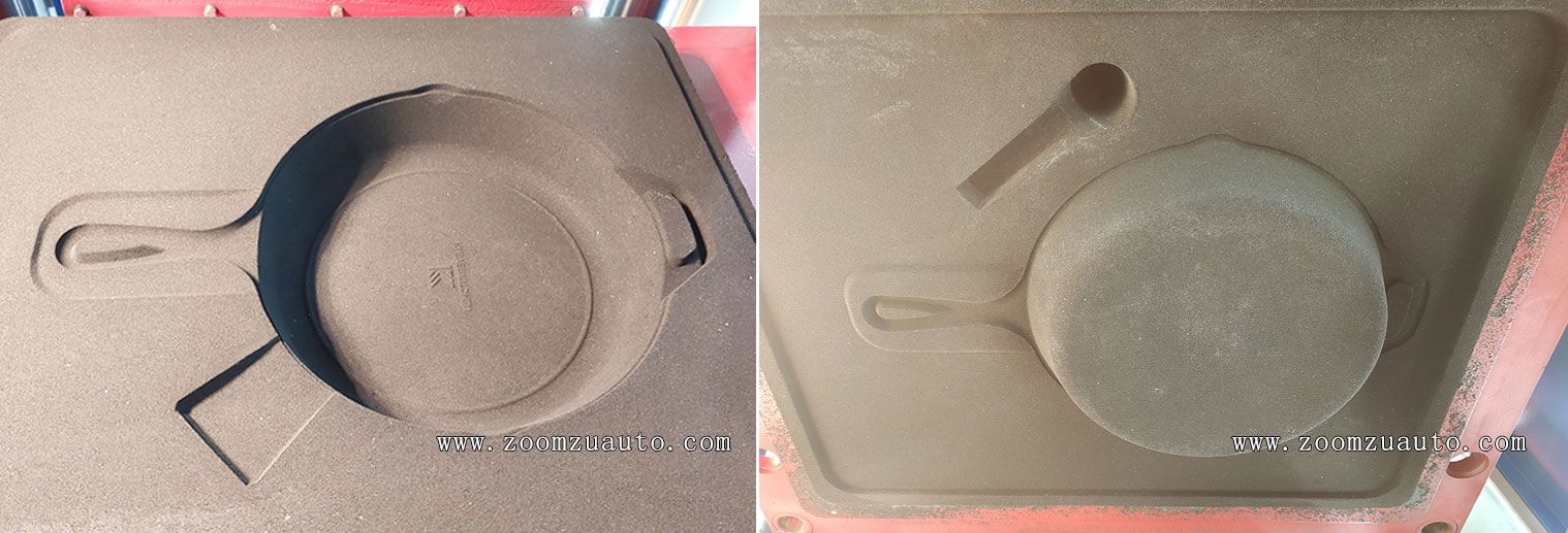 Cast iron flat bottomed pot casting equipment