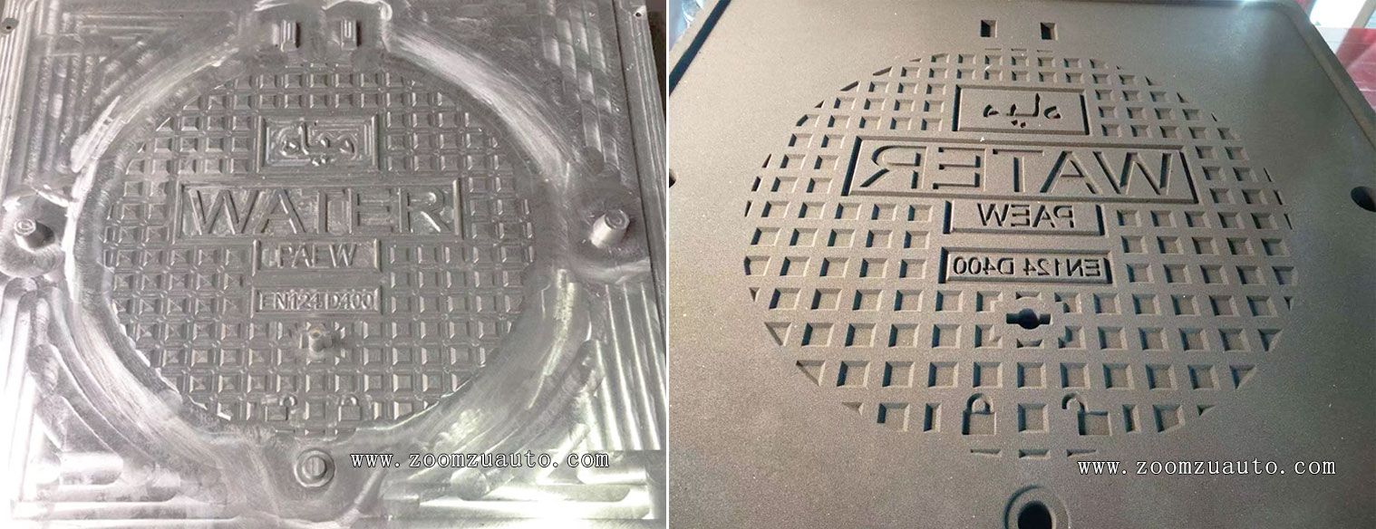 Automatic casting and shaping of manhole covers