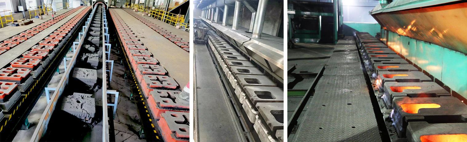 Picture of green sand casting molding line