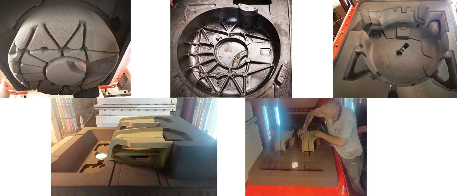 Horizontal molding machine for complex mold casting production