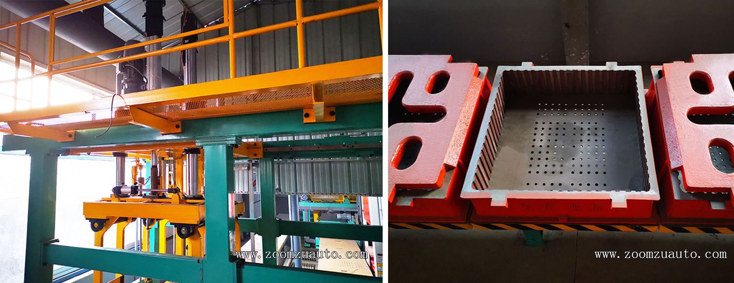 Automated horizontal pouring line